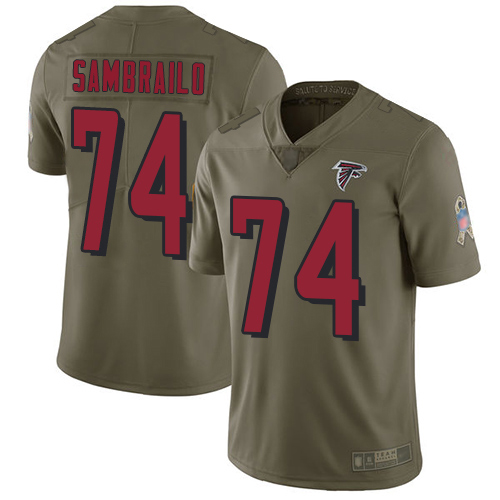 Atlanta Falcons Limited Olive Men Ty Sambrailo Jersey NFL Football #74 2017 Salute to Service->youth nfl jersey->Youth Jersey